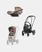 Carucior 2 in 1 Parte Sport Carucior Priam Design Collaborations One Love + Cadru Carucior pentru Copii Priam Matt Black + Scoica Auto CLOUD T I-SIZE One Love | multicolor Cybex Platinum - imagine 2