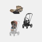 Carucior 2 in 1 Parte Sport Carucior Priam Design Collaborations One Love + Cadru Carucior pentru Copii Priam Matt Black + Scoica Auto CLOUD T I-SIZE One Love | multicolor Cybex Platinum