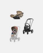 Carucior 2 in 1 Parte Sport Carucior Priam Design Collaborations One Love + Cadru Carucior pentru Copii Priam Matt Black + Scoica Auto CLOUD T I-SIZE One Love | multicolor Cybex Platinum