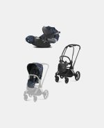 Carucior 2 in 1 Parte Sport Carucior Priam Fashion Collections Jewels of Nature + Cadru Carucior pentru Copii Priam Matt Black + Scoica Auto CLOUD T I-SIZE Jewels of Nature | dark blue Cybex Platinum