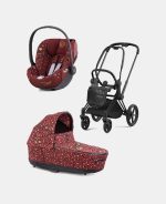 Carucior 2 in 1 Landou PRIAM Lux Rosenrot Red | dark red + Cadru Carucior pentru Copii Priam Matt Black + Scoica Auto CLOUD T I-SIZE Rosenrot Red | dark red Cybex Platinum - imagine 2