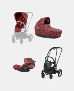 Carucior 3 in 1 Landou PRIAM Lux Rosenrot Red | dark red + Cadru Carucior pentru Copii Priam Matt Black + Scoica Auto CLOUD T I-SIZE Rosenrot Red | dark red + Parte Sport Carucior PRIAM Rosenrot Red | dark red Cybex Fashion - imagine 2