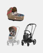 Carucior 2 in 1 Landou Priam Lux pentru căruciorul Priam Design Collaborations One Love | multicolor + Cadru Carucior pentru Copii Priam Matt Black + Parte Sport Carucior Priam Design Collaborations One Love Cybex Fashion - imagine 2