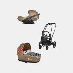 Carucior 2 in 1 Landou Priam Lux pentru căruciorul Priam Design Collaborations One Love | multicolor + Cadru Carucior pentru Copii Priam Matt Black + Scoica Auto CLOUD T I-SIZE One Love | multicolor Cybex Platinum
