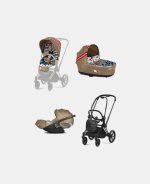 Carucior 3 in 1 Landou Priam Lux pentru căruciorul Priam Design Collaborations One Love | multicolor + Cadru Carucior pentru Copii Priam Matt Black + Scoica Auto CLOUD T I-SIZE One Love | multicolor + Parte Sport Carucior Priam Design Collaborations One Love Cybex Fashion