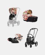 Carucior 3 in 1 Landou Priam Lux pentru căruciorul Priam Fashion Collections Spring Blossom Light + Cadru Carucior pentru Copii Priam Matt Black + Scoica Auto CLOUD T I-SIZE Spring Blossom Light | light beige + Parte Sport Carucior Priam Fashion Collections Spring Blossom Light Beige Cybex Fashion - imagine 2