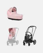 Carucior 2 in 1 Landou Priam Lux pentru căruciorul Priam Fashion Collections Pale Blush + Cadru Carucior pentru Copii Priam Matt Black + Parte Sport Carucior Priam Fashion Collections Pale Blush Cybex Fashion - imagine 2