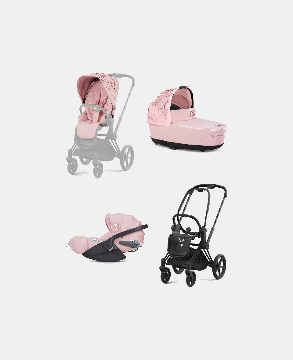521002331-522000929-523000267-521002825.jpg Carucior 3 in 1 Landou Priam Lux pentru căruciorul Priam Fashion Collections Pale Blush + Cadru Carucior pentru Copii Priam Matt Black + Scoica Auto CLOUD T I-SIZE SIMPLY FLOWERS PINK | light pink + Parte Sport Carucior Priam Fashion Collections Light Pink Cybex Fashion - imagine 1