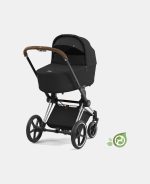 Carucior Nou Nascut Priam: Cadru Carucior pentru Copii Priam Chrome Black + Landou PRIAM Lux Onyx Black Cybex Platinum - imagine 2