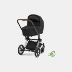 Carucior Nou Nascut Priam: Cadru Carucior pentru Copii Priam Chrome Black + Landou PRIAM Lux Onyx Black Cybex Platinum