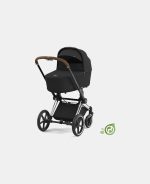 Carucior Nou Nascut Priam: Cadru Carucior pentru Copii Priam Chrome Black + Landou PRIAM Lux Onyx Black Cybex Platinum