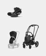 Carucior 2 in1 Cadru Carucior pentru Copii Priam Matt Black + Parte Sport Carucior Priam Sepia Black + Scoică Auto pentru Copii Cloud T i-Size Comfort Sephia Black - imagine 2