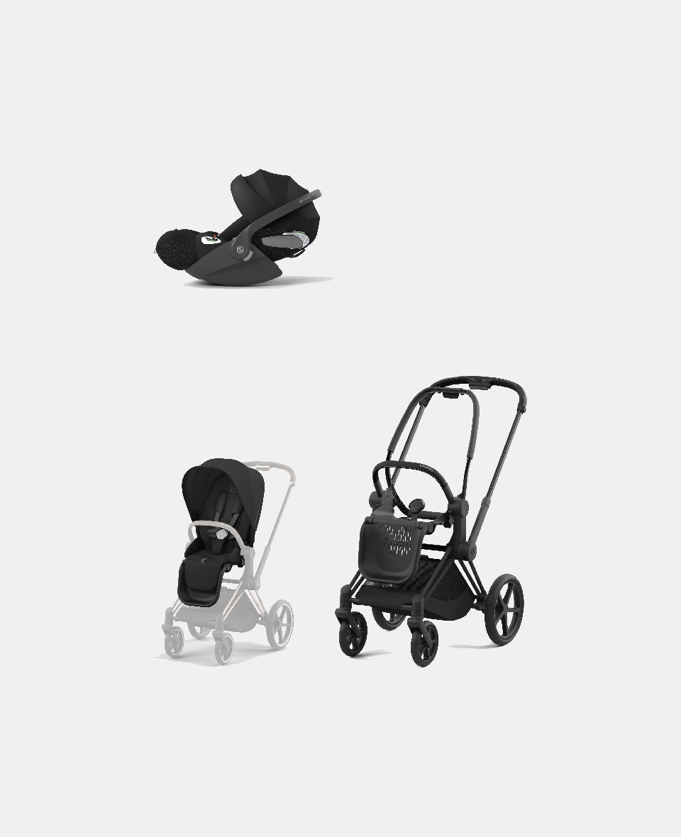 521002331-523000733-523000220.jpg Carucior 2 in1 Cadru Carucior pentru Copii Priam Matt Black + Parte Sport Carucior Priam Sepia Black + Scoică Auto pentru Copii Cloud T i-Size Comfort Sephia Black - imagine 1