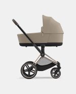 Cadru Carucior pentru Copii Priam Matt Black + Landou PRIAM Lux Cozy Beige Cybex Platinum - imagine 2