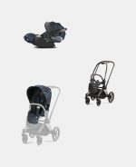 Carucior 2 in 1 Parte Sport Carucior Priam Fashion Collections Jewels of Nature + Cadru Carucior pentru Copii Priam Rosegold + Scoica Auto CLOUD T I-SIZE Jewels of Nature | dark blue Cybex Platinum - imagine 2