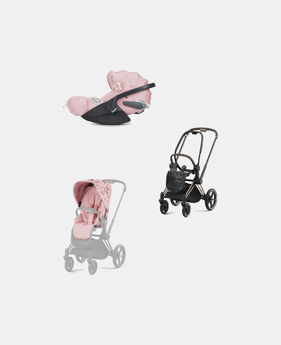 521002337-521002825-523000267.jpg Carucior 2 in 1 Parte Sport Carucior Priam Fashion Collections Pale Blush + Cadru Carucior pentru Copii Priam Rosegold + Scoica Auto CLOUD T I-SIZE SIMPLY FLOWERS PINK | light pink Cybex Platinum - imagine 1