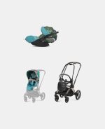 Carucior 2 in 1 Parte Sport Carucior Priam Design Collaborations We The Best Cybex + Cadru Carucior pentru Copii Priam Rosegold + Scoica Auto CLOUD T I-SIZE WE THE BEST BLUE | mid turquoise Cybex Platinum