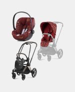 Carucior 2 in 1 Parte Sport Carucior PRIAM Rosenrot Red | dark red + Cadru Carucior pentru Copii Priam Rosegold + Scoica Auto CLOUD T I-SIZE Rosenrot Red | dark red Cybex Platinum - imagine 2