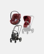 Carucior 2 in 1 Parte Sport Carucior PRIAM Rosenrot Red | dark red + Cadru Carucior pentru Copii Priam Rosegold + Scoica Auto CLOUD T I-SIZE Rosenrot Red | dark red Cybex Platinum