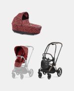 Carucior 2 in 1 Landou PRIAM Lux Rosenrot Red | dark red + Cadru Carucior pentru Copii Priam Rosegold + Parte Sport Carucior PRIAM Rosenrot Red | dark red Cybex Fashion - imagine 2