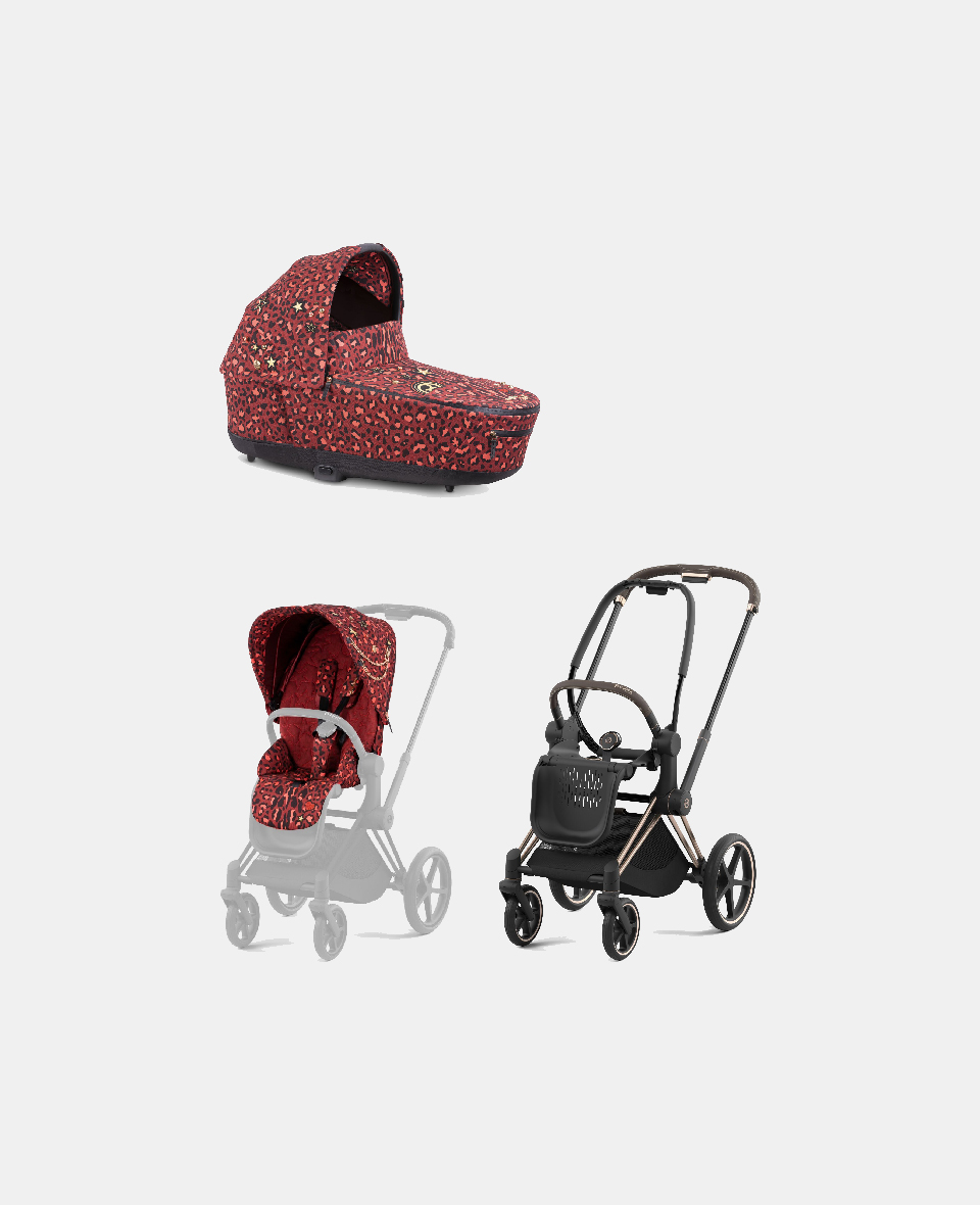 521002337-522000883-522000351.jpg Carucior 2 in 1 Landou PRIAM Lux Rosenrot Red | dark red + Cadru Carucior pentru Copii Priam Rosegold + Parte Sport Carucior PRIAM Rosenrot Red | dark red Cybex Fashion - imagine 1