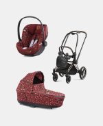 Carucior 2 in 1 Landou PRIAM Lux Rosenrot Red | dark red + Cadru Carucior pentru Copii Priam Rosegold + Scoica Auto CLOUD T I-SIZE Rosenrot Red | dark red Cybex Platinum - imagine 2