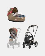 Carucior 2 in 1 Landou Priam Lux pentru căruciorul Priam Design Collaborations One Love | multicolor + Cadru Carucior pentru Copii Priam Rosegold + Parte Sport Carucior Priam Design Collaborations One Love Cybex Fashion - imagine 2