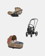 Carucior 2 in 1 Landou Priam Lux pentru căruciorul Priam Design Collaborations One Love | multicolor + Cadru Carucior pentru Copii Priam Rosegold + Scoica Auto CLOUD T I-SIZE One Love | multicolor Cybex Platinum - imagine 2