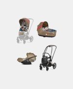 Carucior 3 in 1 Landou Priam Lux pentru căruciorul Priam Design Collaborations One Love | multicolor + Cadru Carucior pentru Copii Priam Rosegold + Scoica Auto CLOUD T I-SIZE One Love | multicolor + Parte Sport Carucior Priam Design Collaborations One Love Cybex Fashion