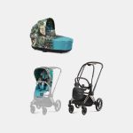 Carucior 2 in 1 Landou Priam Lux pentru căruciorul Priam Design Collaborations We The Best | mid turquoise + Cadru Carucior pentru Copii Priam Rosegold + Parte Sport Carucior Priam Design Collaborations We The Best Cybex Fashion