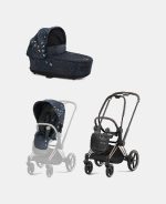 Carucior 2 in 1 Landou Priam Lux pentru căruciorul Priam Fashion Collections Jewels of Nature | dark blue + Cadru Carucior pentru Copii Priam Rosegold + Parte Sport Carucior Priam Fashion Collections Jewels of Nature Dark Blue Cybex Fashion - imagine 2