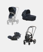 Carucior 3 in 1 Landou Priam Lux pentru căruciorul Priam Fashion Collections Jewels of Nature | dark blue + Cadru Carucior pentru Copii Priam Rosegold + Scoica Auto CLOUD T I-SIZE Jewels of Nature | dark blue + Parte Sport Carucior Priam Fashion Collections Jewels of Nature Dark Blue Cybex Fashion - imagine 2