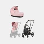 Carucior 2 in 1 Landou Priam Lux pentru căruciorul Priam Fashion Collections Pale Blush + Cadru Carucior pentru Copii Priam Rosegold + Parte Sport Carucior Priam Fashion Collections Pale Blush Cybex Fashion