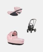 Carucior 2 in 1 Landou Priam Lux pentru căruciorul Priam Fashion Collections Pale Blush + Cadru Carucior pentru Copii Priam Rosegold +Scoica Auto CLOUD T I-SIZE SIMPLY FLOWERS PINK | light pink Cybex Platinum - imagine 2