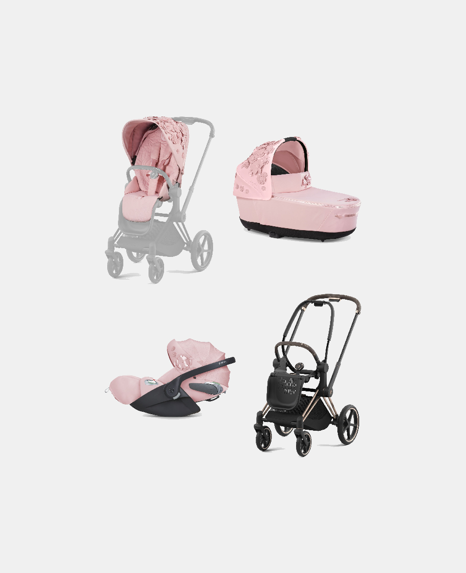 521002337-522000929-523000267-521002825.jpg Carucior 3 in 1 Landou Priam Lux pentru căruciorul Priam Fashion Collections Pale Blush + Cadru Carucior pentru Copii Priam Rosegold +Scoica Auto CLOUD T I-SIZE SIMPLY FLOWERS PINK | light pink + Parte Sport Carucior Priam Fashion Collections Light Pink Cybex Fashion - imagine 1