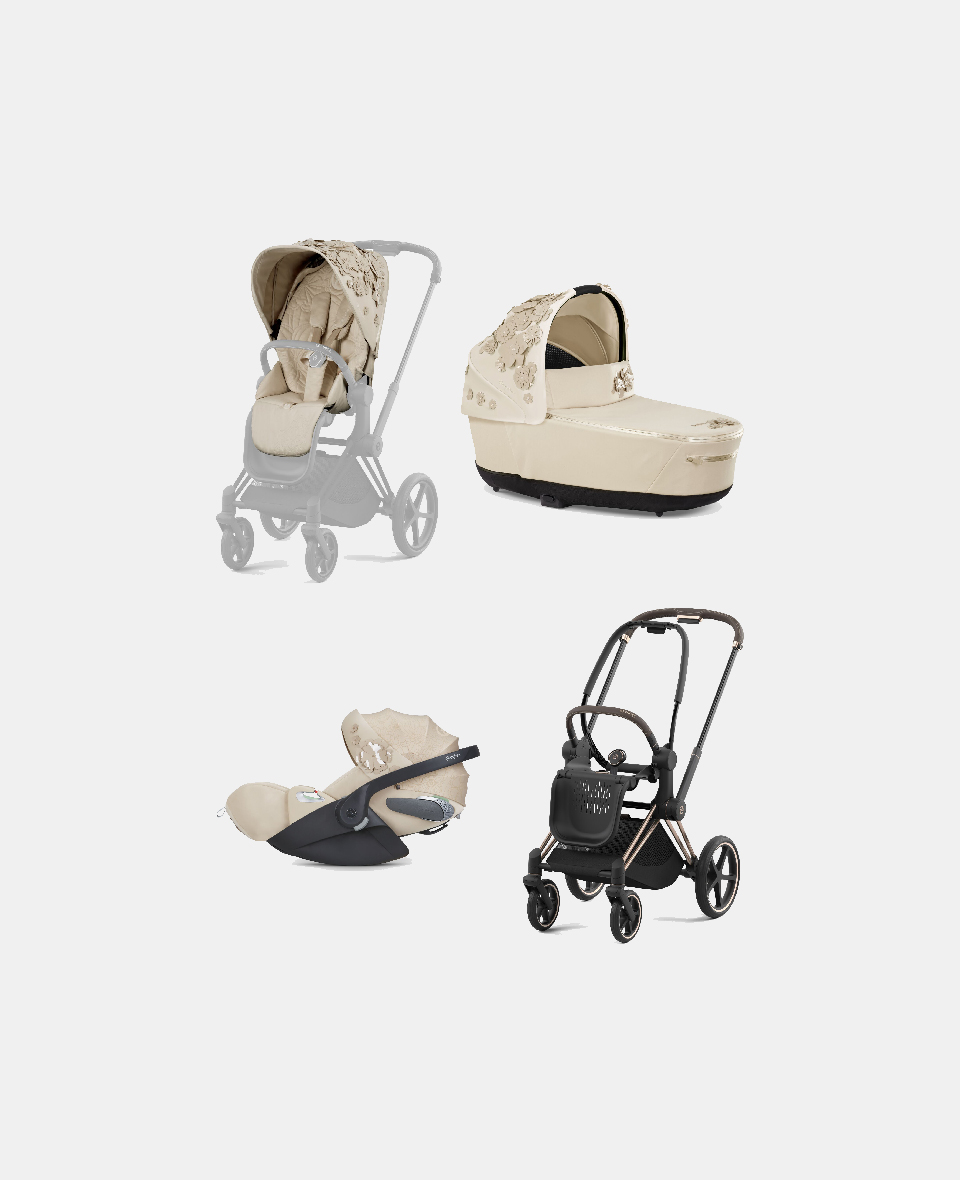 521002337-522000935-523000273-521002829.jpg Carucior 3 in 1 Landou Priam Lux pentru căruciorul Priam Fashion Collections Nude Beige + Cadru Carucior pentru Copii Priam Rosegold + Scoica Auto CLOUD T I-SIZE SIMPLY FLOWERS BEIGE | mid beige + Parte Sport Carucior Priam Fashion Collections Nude Beige Cybex Fashion - imagine 1