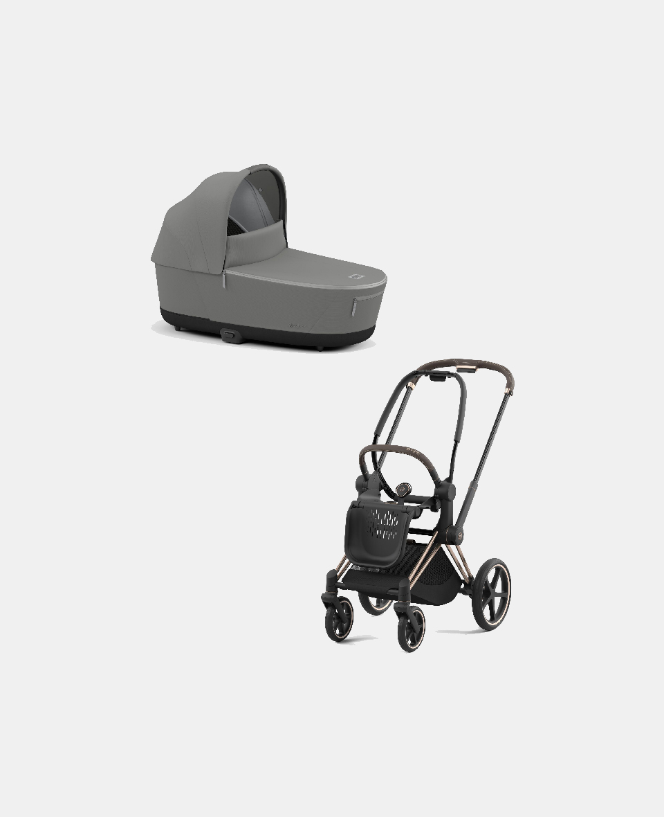 521002337-522000977.jpg Carucior Nou Nascut Priam: Cadru Carucior pentru Copii Priam Rosegold + Landou PRIAM Lux Soho Grey Cybex Platinum - imagine 1
