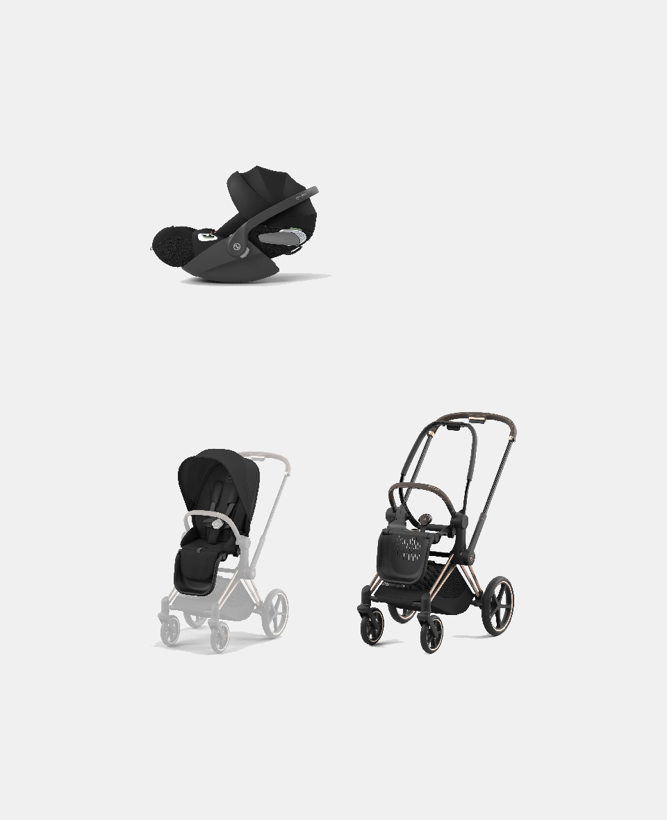 521002337-523000733-523000220.jpg Carucior 2 in 1 : Cadru Carucior pentru Copii Priam Rosegold + Parte Sport Carucior Priam Sepia Black + Scoică Auto pentru Copii Cloud T i-Size Comfort Sephia Black Cybex Platinum - imagine 1