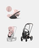 Carucior 2 in 1 : Cadru Carucior pentru Copii Priam Rosegold+ Parte Sport Carucior Priam Peach Pink + Scoică Auto pentru Copii Cloud T i-Size Plus Peach Pink Cybex Platinum - imagine 21