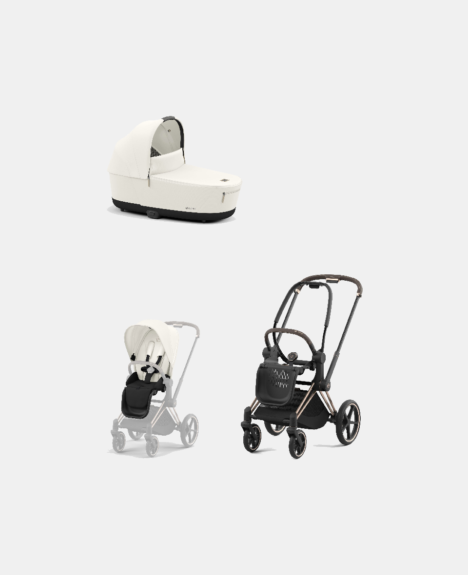 521002337-523000819-523000753.jpg Carucior 2 in 1 Cadru Carucior pentru Copii Priam Rosegold + Landou PRIAM Lux Off White + Parte Sport Carucior Priam Off White Cybex Platinum - imagine 1
