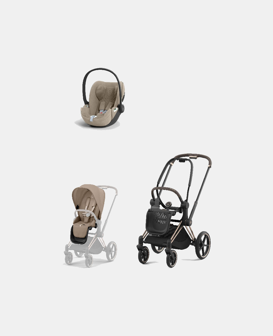 521002337-523001261-523001302.jpg Carucior 2 in 1 Cadru Carucior pentru Copii Priam Rosegold + Parte Sport Carucior Priam Cozy Beige + Scoică Auto pentru Copii Cloud T i-Size Plus Cozy Beige Cybex Platinum - imagine 1