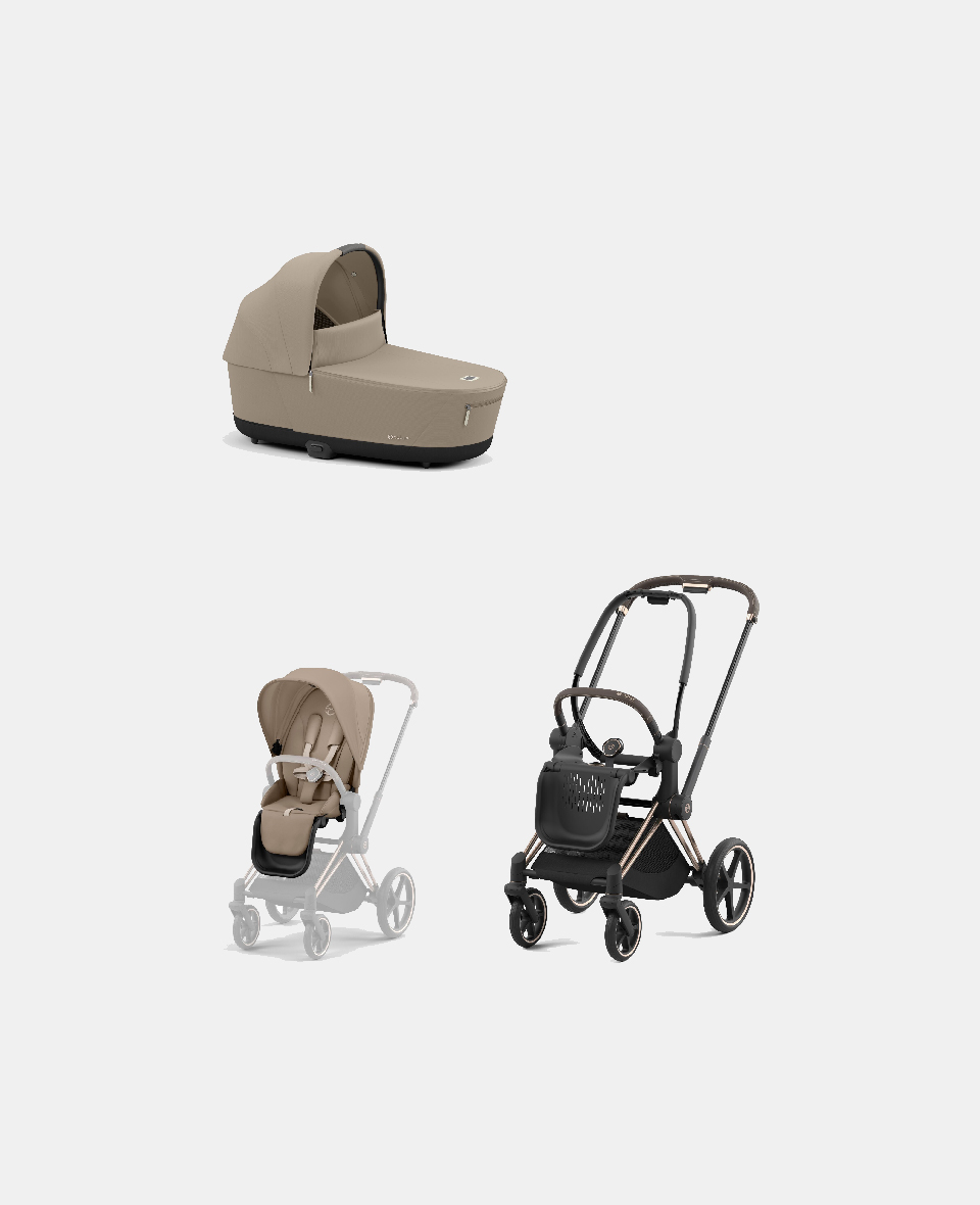 521002337-523001271-523001261.jpg Carucior 2 in 1 Cadru Carucior pentru Copii Priam Rosegold + Landou PRIAM Lux Cozy Beige + Parte Sport Carucior Priam Cozy Beige Cybex Platinum - imagine 1