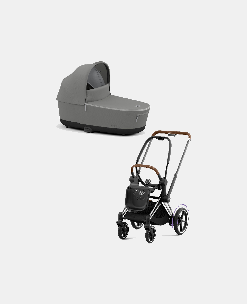 521002349-522000977.jpg Carucior Nou Nascut Electric E-Priam: Cadru Cărucior pentru Copii e-Priam Chrome Brown + Landou PRIAM Lux Soho Grey Cybex Platinum - imagine 1