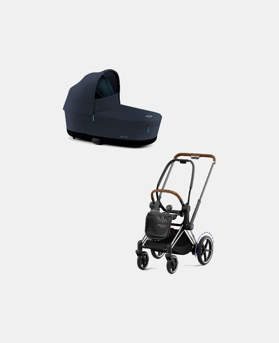 521002349-522001001.jpg Carucior Nou Nascut Electric E-Priam: Cadru Cărucior pentru Copii e-Priam Chrome Brown + Landou PRIAM Lux Midnight Blue Plus Cybex Platinum - imagine 1