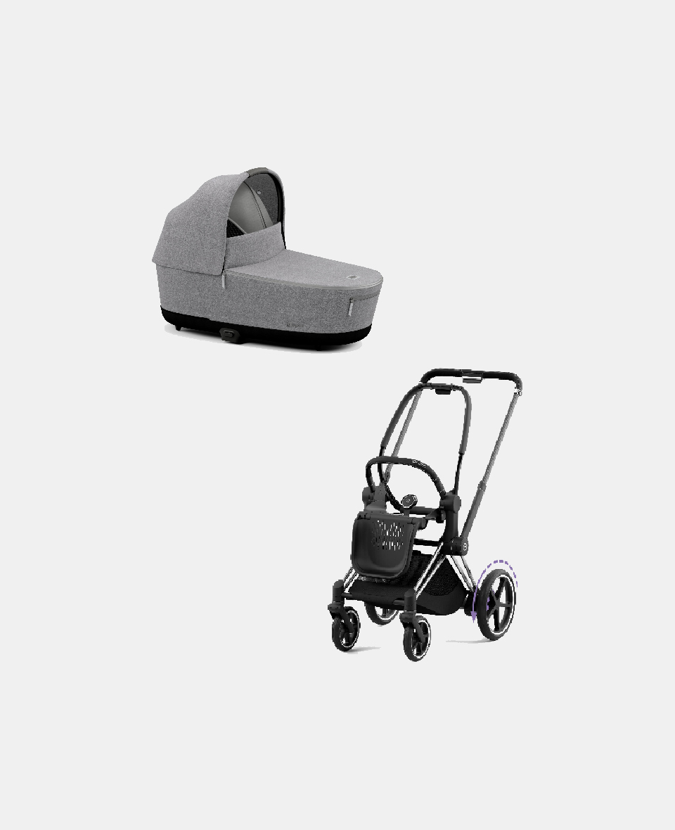 521002357-522000995.jpg Carucior Nou Nascut Electric E-Priam: Cadru Cărucior pentru Copii e-Priam Chrome Black + Landou PRIAM Lux Manhattan Grey Plus Cybex Platinum - imagine 1