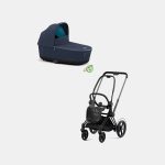 Carucior Nou Nascut Electric E-Priam: Cadru Cărucior pentru Copii e-Priam Matt + Landou PRIAM Lux Dark Navy Cybex Platinum