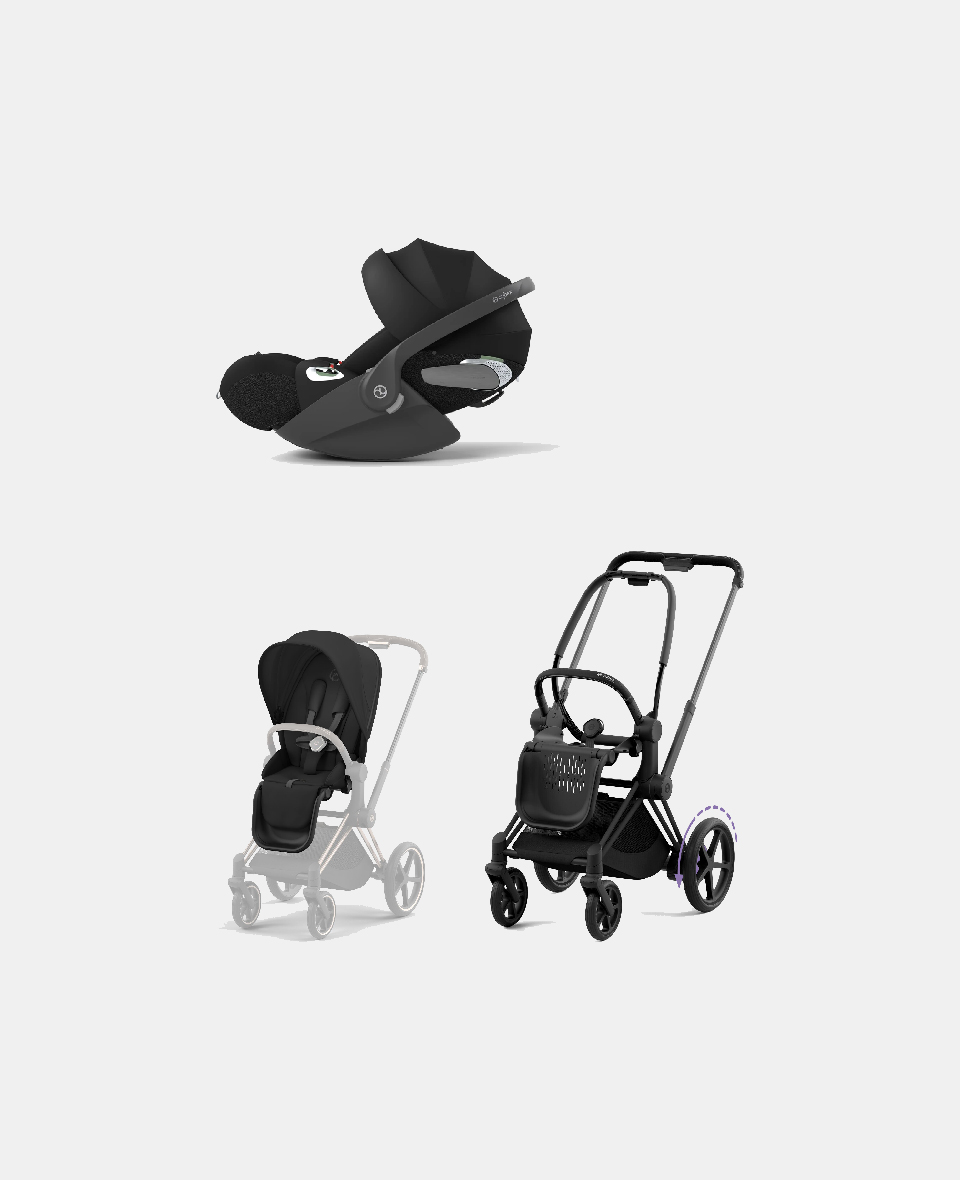 521002365-523000733-523000220.jpg Carucior 2 in 1 Cadru Cărucior pentru Copii e-Priam Matt + Parte Sport Carucior Priam Sepia Black + Scoică Auto pentru Copii Cloud T i-Size Comfort Sephia Black Cybex Platinum Cybex Platinum - imagine 1