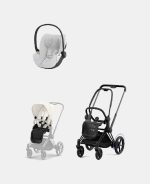 Carucior 2 in 1 Cadru Cărucior pentru Copii e-Priam Matt + Parte Sport Carucior Priam Off White + Scoică Auto pentru Copii Cloud T i-Size Plus Platinum White Cybex Platinum Cybex Platinum - imagine 2