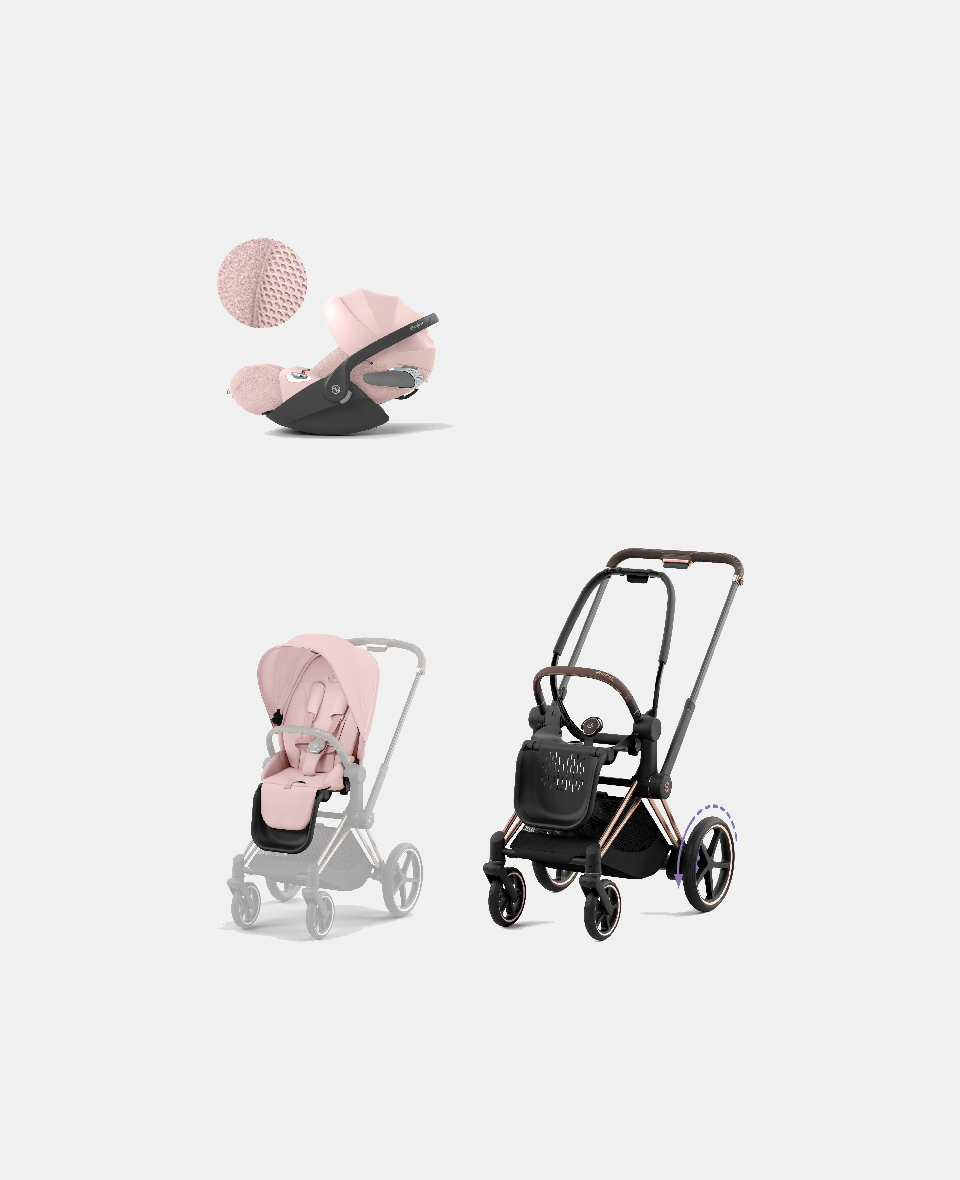 521002373-523000763-523000250.jpg Carucior 2 in 1 Cadru Cărucior pentru Copii e-Priam Rosegold + Parte Sport Carucior Priam Peach Pink + Scoică Auto pentru Copii Cloud T i-Size Plus Peach Pink Cybex Platinum Cybex Platinum - imagine 1