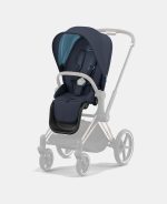Carucior 2 in 1 Cadru Cărucior pentru Copii e-Priam Rosegold + Parte Sport Carucior Priam Nautical Blue + Scoică Auto pentru Copii Cloud T i-Size Plus Sephia Black Cybex Platinum Cybex Platinum - imagine 5